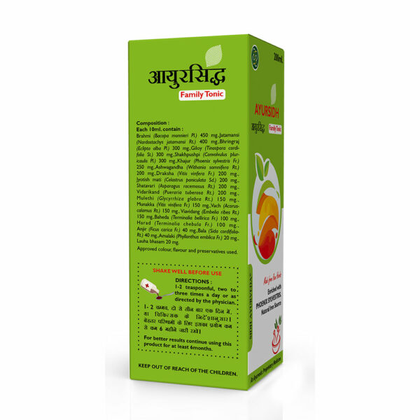 AYURSIDH SYRUP Family Tonic - 200ML: Ayurvedic Blend for Mental Clarity and Immunity - Image 2