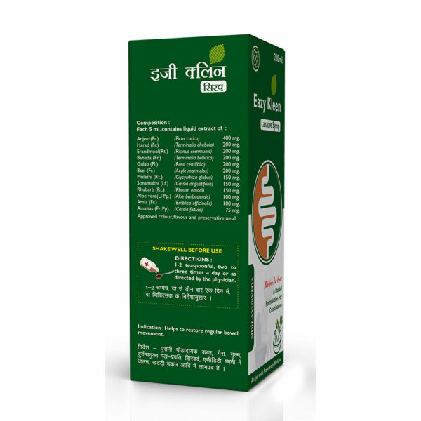 EAZY KLEEN SYRUP - 200ml Natural Constipation Relief with Anjeer, Harad, Bael & Amaltas - Image 2