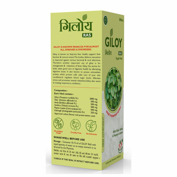 GILOY RAS - 500ML Sugar Free: Pure Herbal Juice for Immunity, Detoxification, and Overall Wellness - Image 2