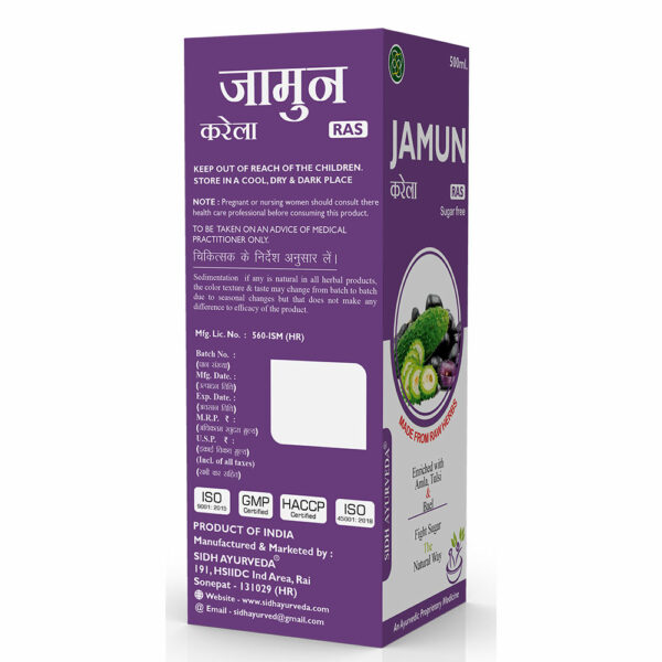 JAMUN KARELA RAS - 500ml Natural Blood Sugar & Wellness Tonic with Neem, Jamun & Karela - Image 3