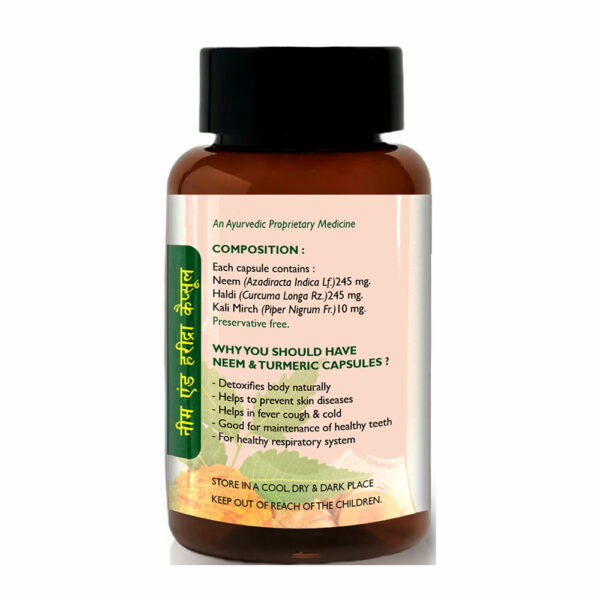 NEEM & HARIDRA CAPSULES - 30 Capsules: Ayurvedic Blend for Overall Wellness - Image 2